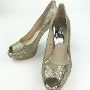 Michael Kors High Heels 7 Silver Gold Glitter